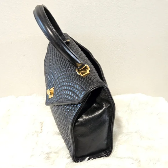 Bally Black Quilted Shoulder Bag with Gold Details - Picture 5 of 16